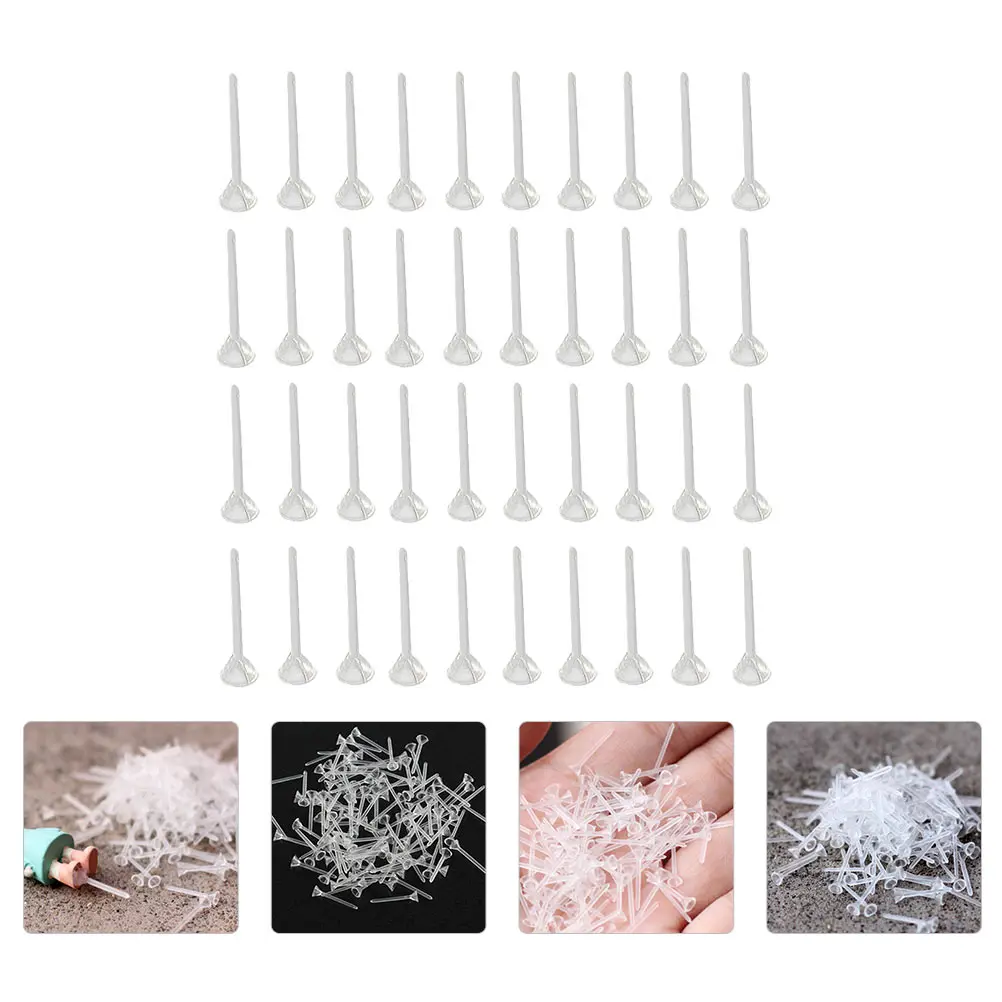 

1000Pcs Miniature Plastic Fixed Needle Bar Transparent DIY Landscape Ornament Fixing Rod Micro Scenery Pins Portable Lightweight
