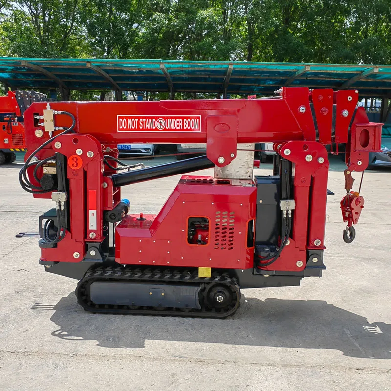 Support Customization CE Certified Diesel-Powered Mini Spider Crawler Cranes Telescopic 8T Small Cranes 10.5m Radius Remote