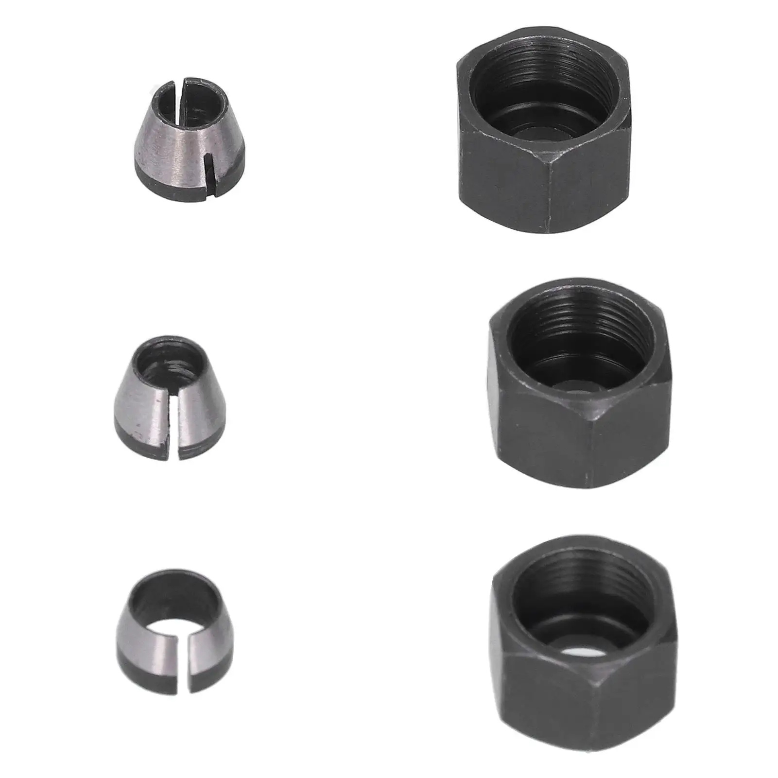 6 قطعة مجموعة مهايئ كوليت التوجيه 6 مللي متر 6.35 مللي متر 8 مللي متر الكربون الصلب مع الجوز ل الانتهازي أداة التوجيه الملحقات #4