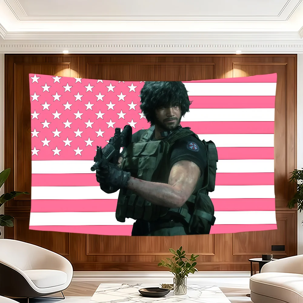 Carlos Oliveira Game flag Room Decoration Wall Tapestry Hanging Aesthetic Bedrooms Advertising Banner