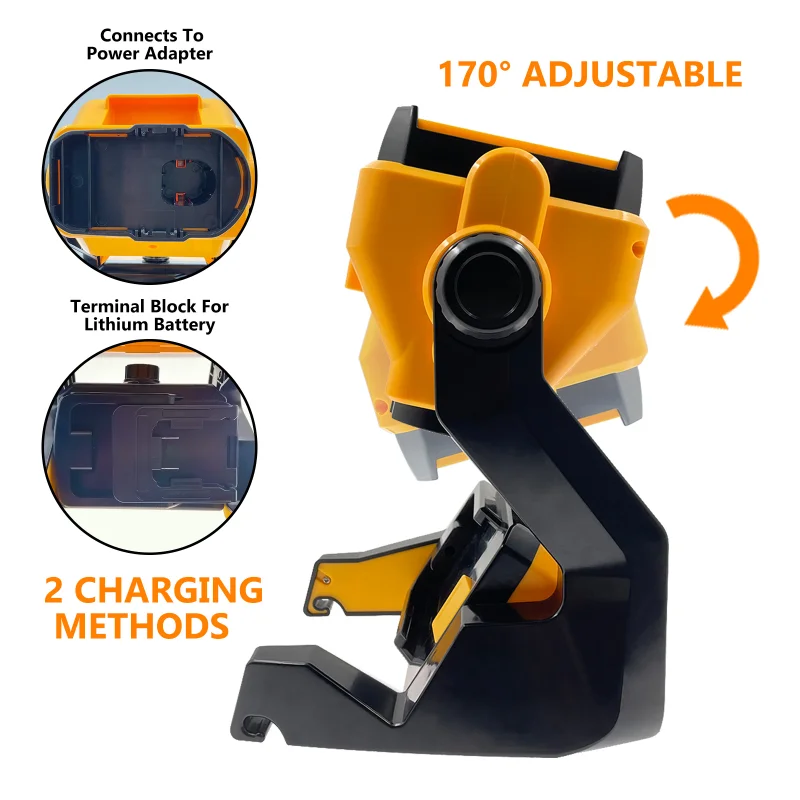 For Makita/Bosch/DeWalt/Milwaukee 14.4V-18V Battery Portable Spotlight Led Work Light Outdoor Emergency Light Tool Lamps