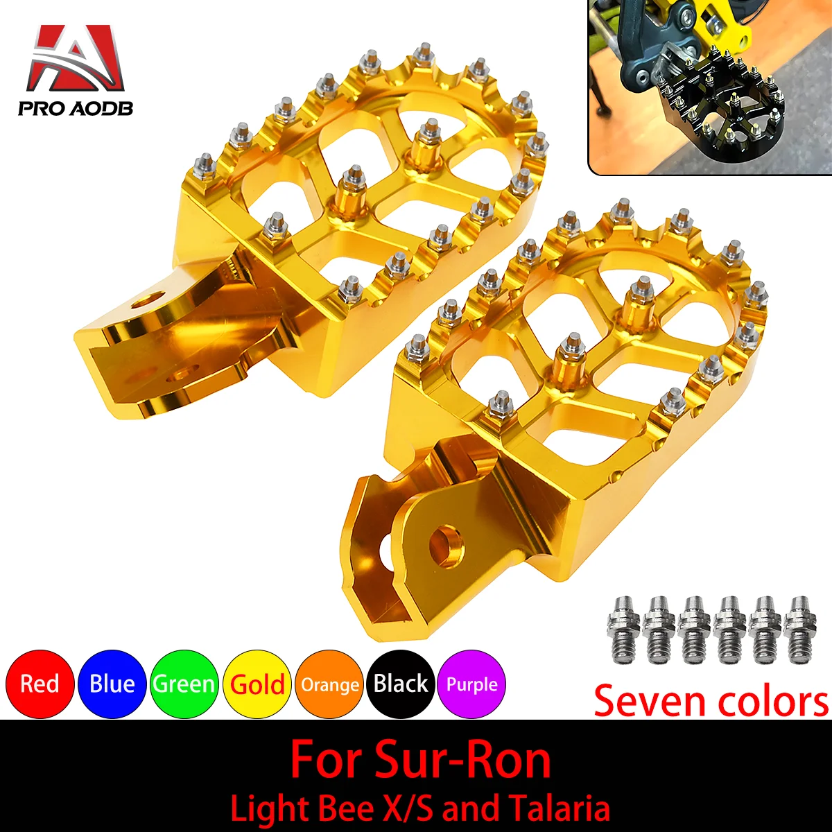 

For Surron Light Bee X/S and Talaria SUR RON CNC Aluminum Footrest Footpegs Foot Pegs Pedal Off-Road Electric Vehicle Dirt Bike