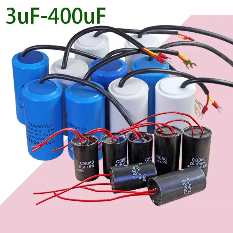 1 Chiếc 25Uf CBB60 CD60 450V Máy Giặt Tụ Điện Mất Nước Sấy Khởi Động Động Cơ Tụ Điện
