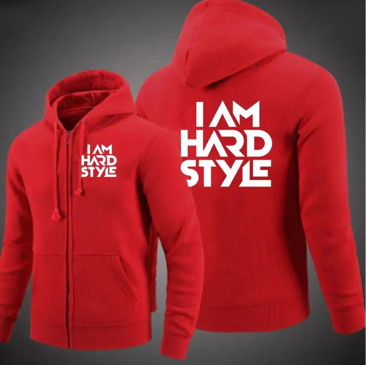 ربيع الخريف الرجال امرأة أنا Hardstyle مطبوعة سترة سستة شارع العليا طويلة الأكمام عارضة الرياضة الرجال مقنعين هوديس