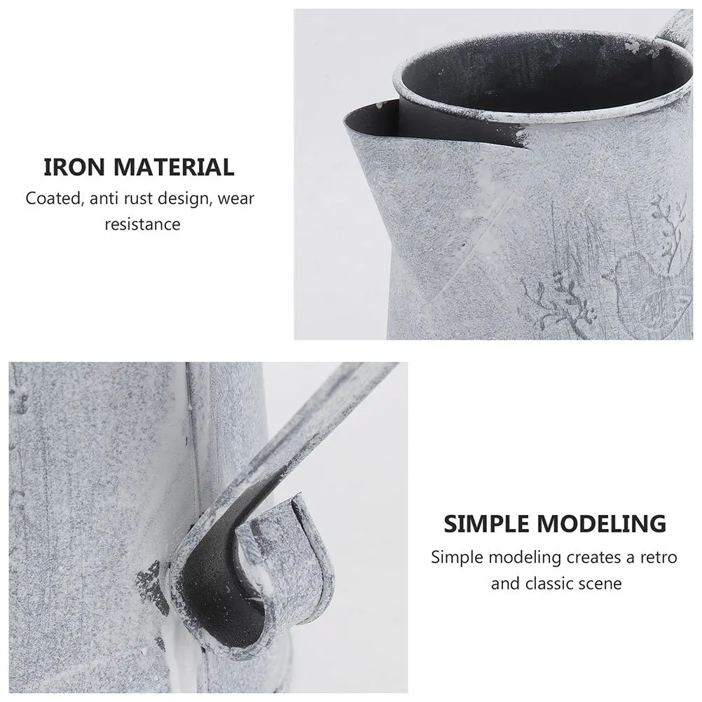 

2Pcs Vintage Iron Flower Buckets Retro Classic Storage Container Home Garden Decoration Dried Flowers Bucket Ornament