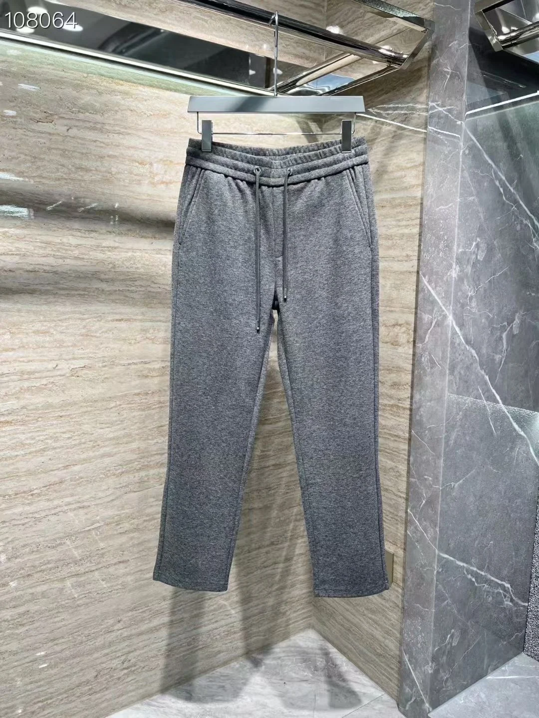 

Men's Casual Pants Autumn Winter New Sle Faion ket Horizontal Stripe Silk Wool Casual Pants Straight Leg mid Waist