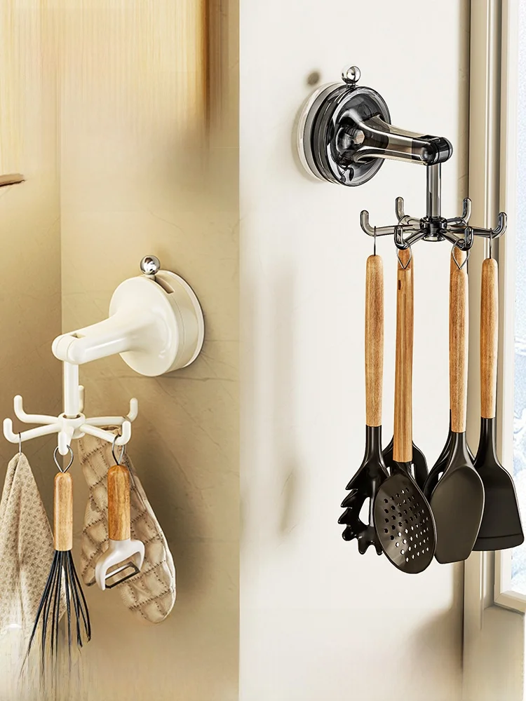 

Кухонный настенный крючок на присоске, осьминог, держатель для кастрюли и ложек, сверление не требуется, кухонный органайзер для хранения Ra