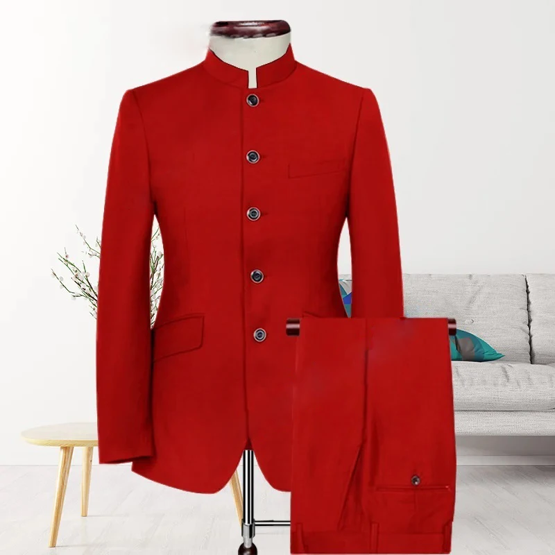 New Arrivals Men Suit Trend Design Men 2 Pieces Suit Single Breasted Indian Style Custom Size Tuxedo Groom Wedding