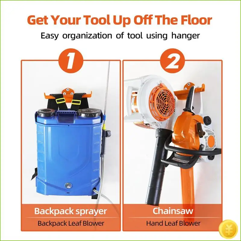 Backpack Leaf Blower Hanger,2Pcs Backpack Sprayer Wall Mount,Chainsaw Wall Mount Accessories Garage Organization Storage