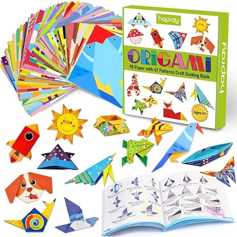 Origami Paper Set 54 Sheets, Double-Sided Folding Paper with Instructions, DIY Art & Craft Kit for Kids & Adults