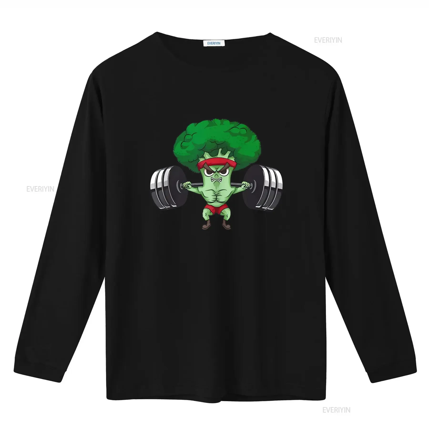 Powerlifting Broccoli Keto Cute Lifter Vegans T Shirt for Gym Lovers with Cool Cartoon Print vintage Washed Versatile homme