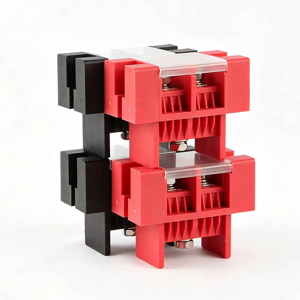 

100A 200A 1 in 2 Out Barrier Terminal Block Feed Through Wall Terminal High Current Connector for Lithium Battery Energy