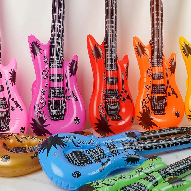 Guitarra inflable, guitarra soplada, adecuada para regalos de niños, fiestas navideñas