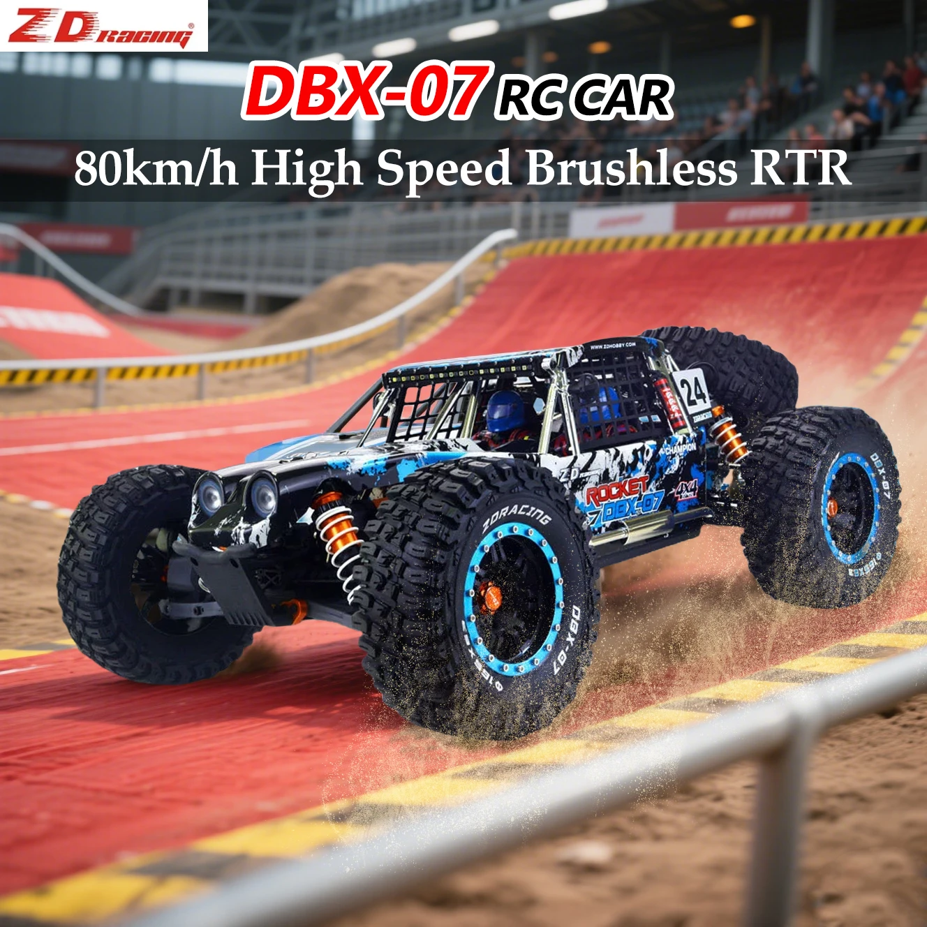 ZD Racing DBX-07 Remote Control Car 1/7 80km/h High Speed Brushless RTR Electric Desert Off-Road Truck Model Adult/Child Toys