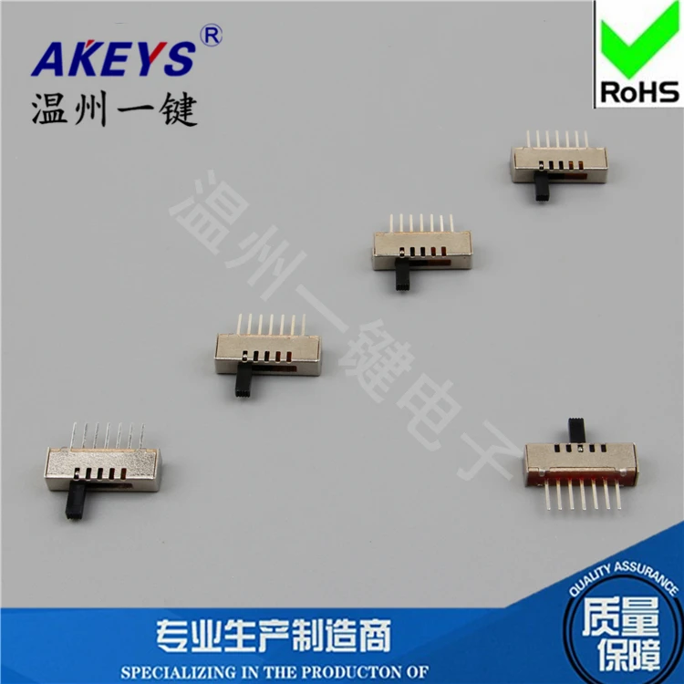 10Pcs  SS-15E01-G5 Vertical (1P5T) 5 Positions Toggle Slide DIP Switch without Fixed Foot and 7 Pins SK-15E01-G8 Horizontal