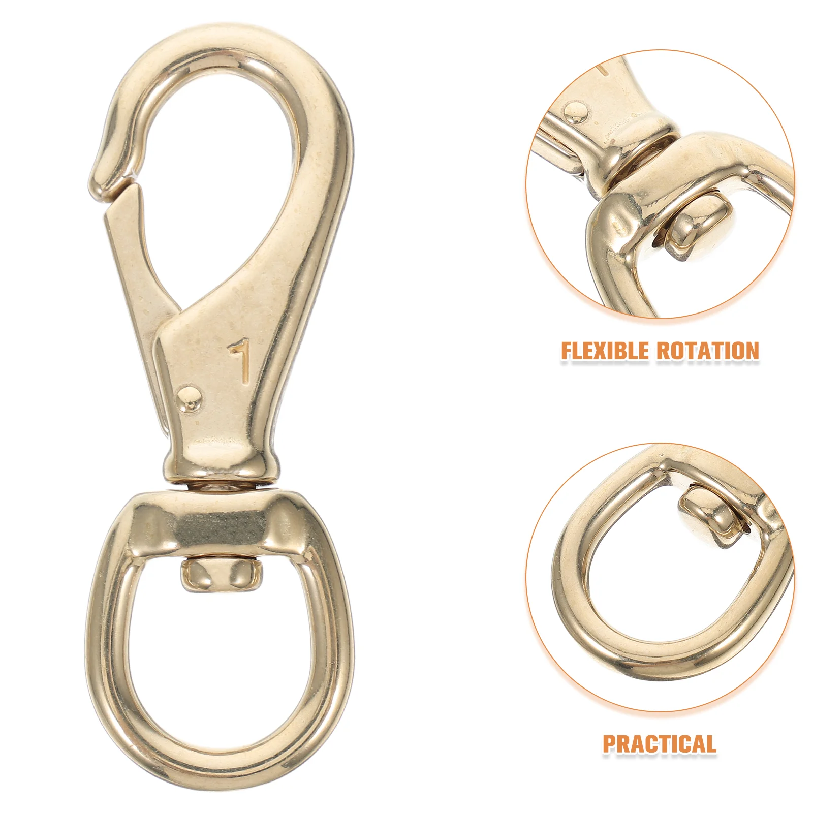 4 Pcs Brass Universal Hook Lanyard Swivel Snap Hooks Harness Trigger Clips Lanyards