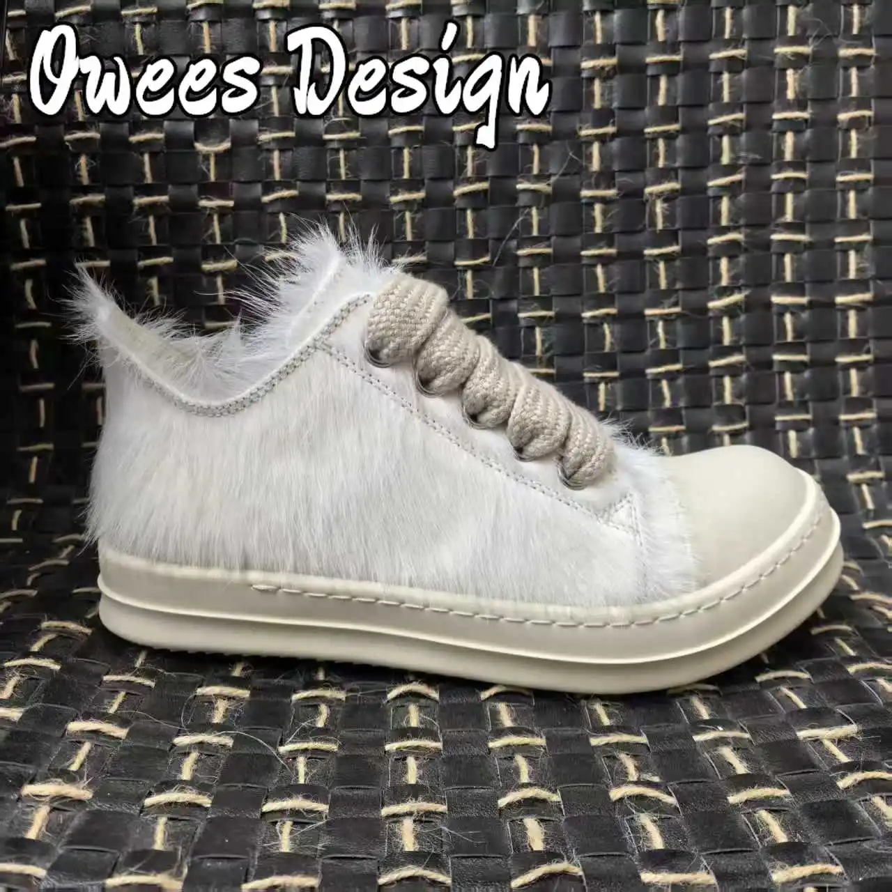 

Женские кроссовки из конского волоса в готическом стиле, мужская повседневная обувь, роскошные кроссовки из натуральной кожи на шнуровке, уличные лоферы, обувь на плоской подошве