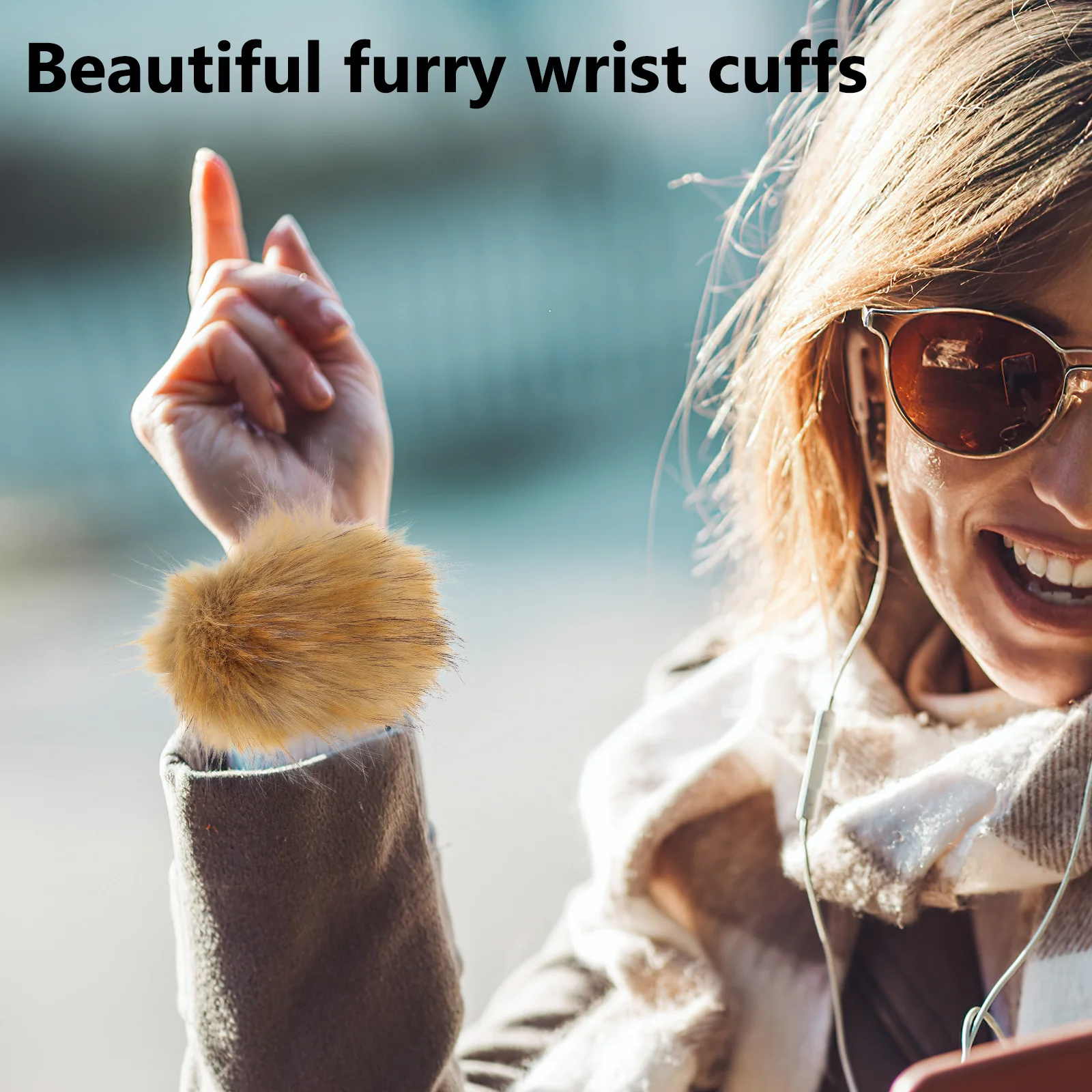 

2Pcs Winter Wrist Cuff Warmers Women's Soft Knit Wrist Protectors Fashionable Sleeve Accessories for Cold Weather Ski Christmas