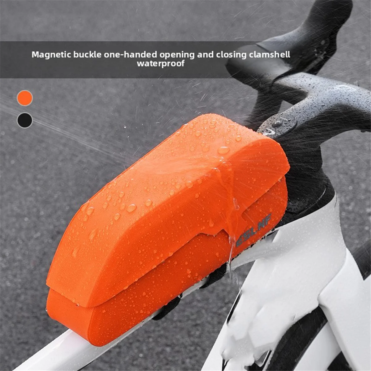 

Popular_ESLNF Waterproof Bicycle Frame Bag Hard Shell Magnetic Suction Orange