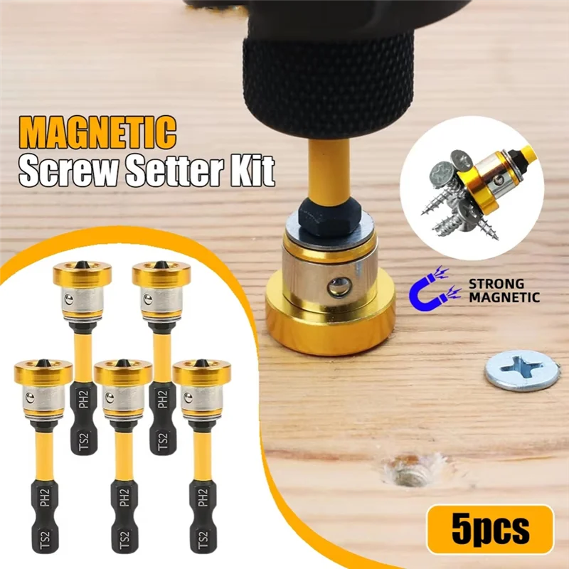 5 peças 50mm posicionamento chave de fenda bits s2 parafuso drywall para placa de gesso ferramentas de localização-A78G