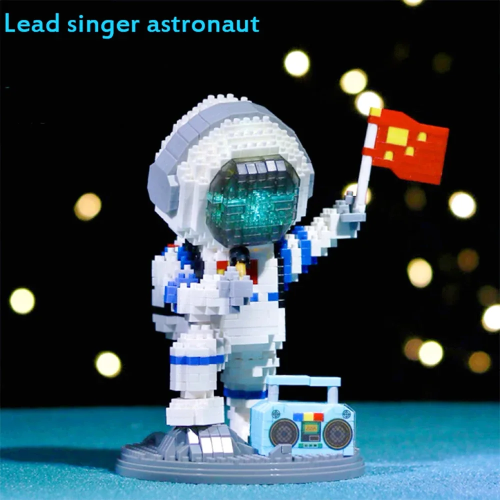 AstronsomMini-Briques de construction pour enfants, modèle de nuit Spaceman, cadeau de vacances, jouets pour enfants