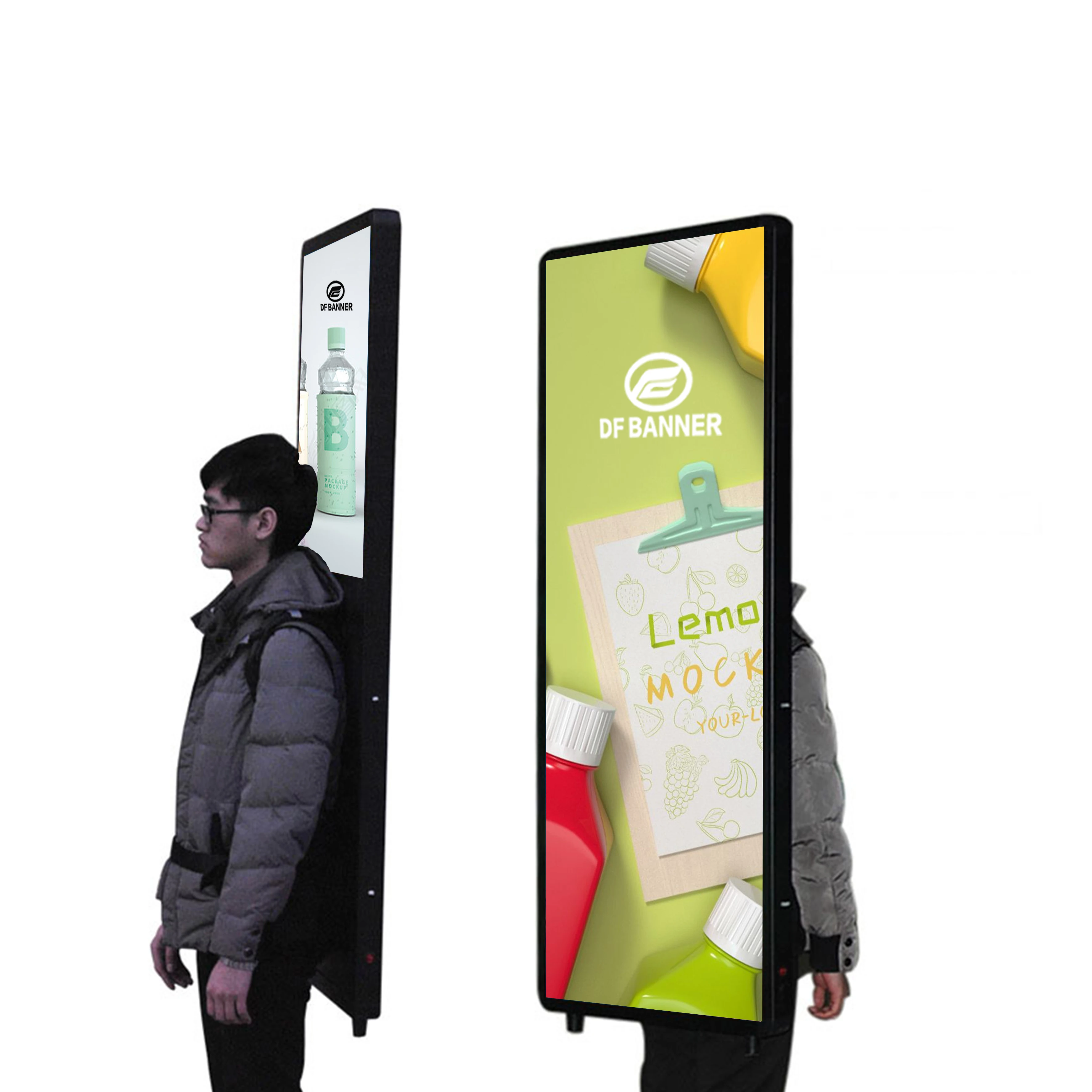 

Портативный светодиодный уличный рекламный световой короб, движущийся баннер, экран дисплея, рюкзак, прогулочный рекламный щит