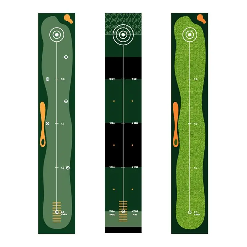 Golf Practice Mats Non-Slip Putting Practice Mat With Distance Mark Portable Polyamide Fiber Golf Green Mat Hitting Cushion