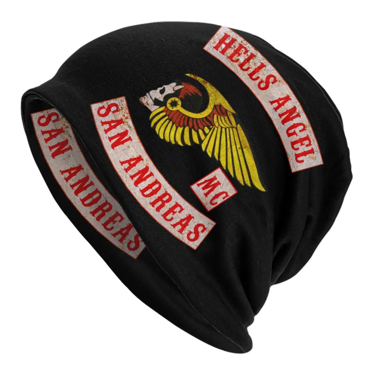 Hells Angels Logo Skullies Beanies Caps Unisex Winter Warm Knitted Hat Women Men Cool Adult Emblem Bonnet Hats Outdoor Ski Cap