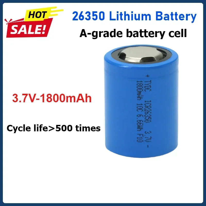 

10PCS 26350 Cylindrical Lithium Battery 3.7V 1800mAh for Medical Devices with 10C High-rate Discharge.