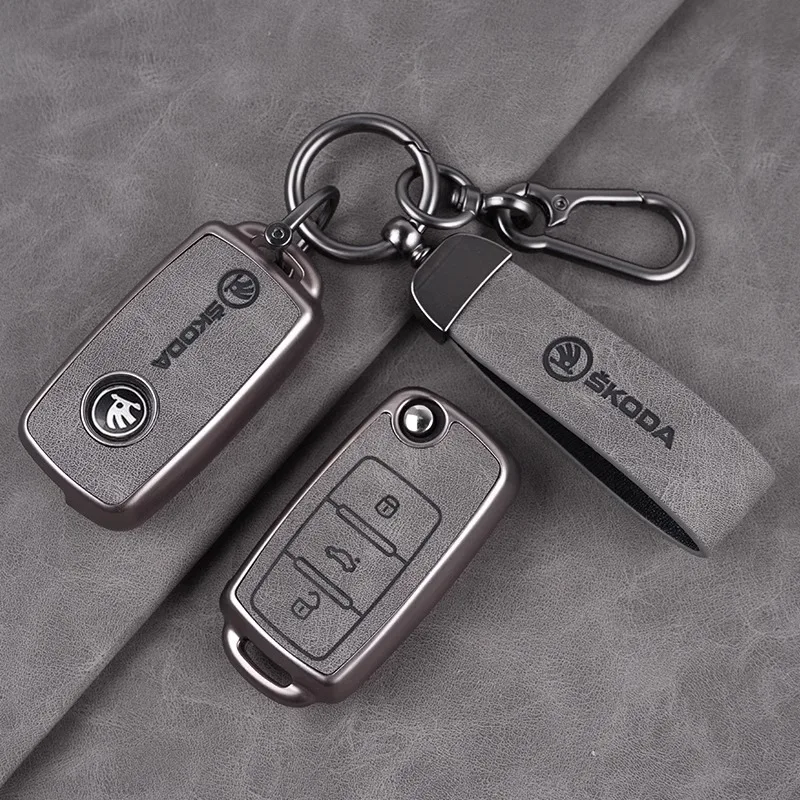 

New TPU Car Flip Remote Key Case Fob Cover Protector Holder Shell For Skoda Octavia A5 A7 Fabia Superb Kodiaq Karoq Accessories