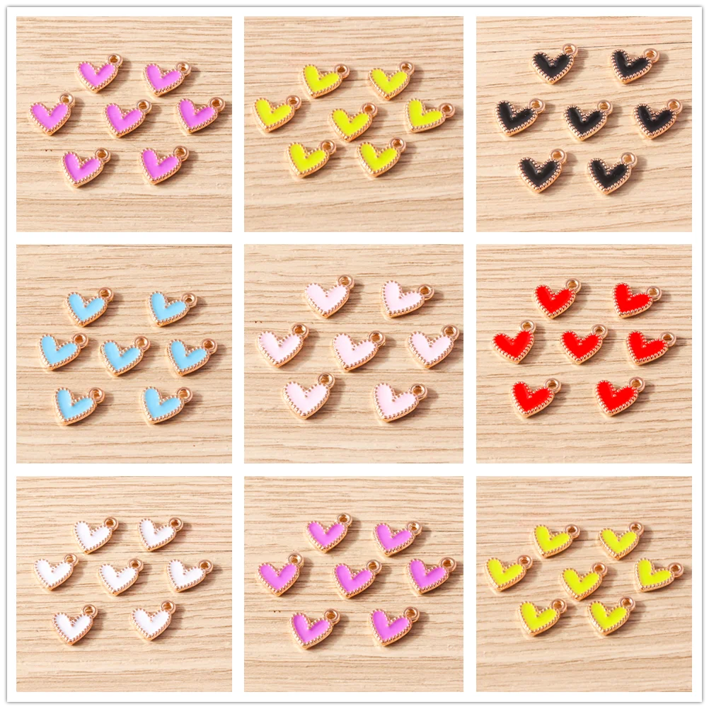 Tusember 30 قطعة/الوحدة المينا لطيف صغير الحب القلب سحر لصنع المجوهرات انخفاض القرط سوار اليدوية الحرفية DIY بها بنفسك اكسسوارات