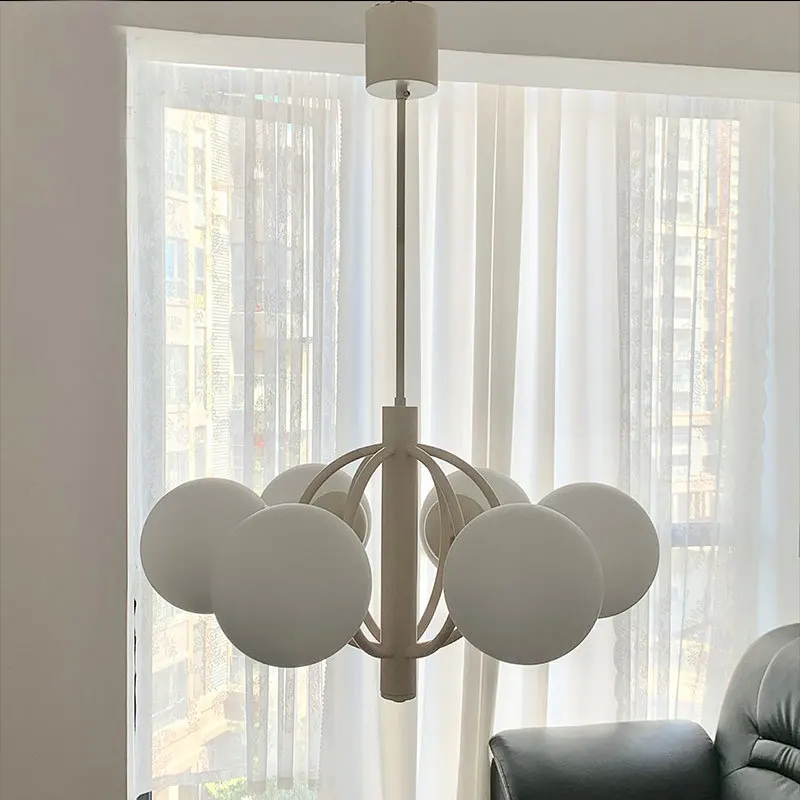 Modern Multi Heads Glass Ball Pendant Lights Living Room Decor Bedroom Chandeliers Dining Table Hanging Lamps Led Lights Fixture view 6