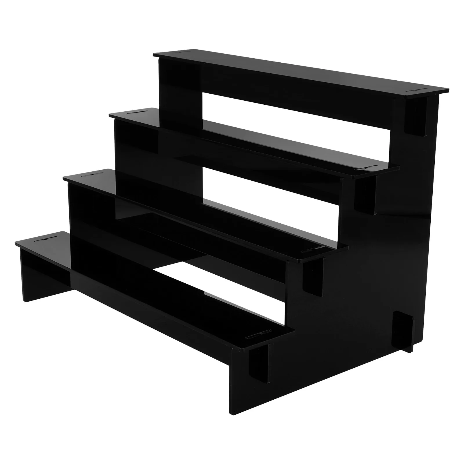 أسود 4 الطبقات الاكريليك العطور عرض المنظم الغرور كونترتوب ماكياج العناية بالبشرة غسول الحمام الجرف صينية عرض الناهض