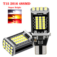 2pcs 921 912 T15 LED W16W T16 Canbus Bulb 48SMD Car Turn Signal Reverse Backup Brake Light Auto Lamp 12V 24V White Amber Red