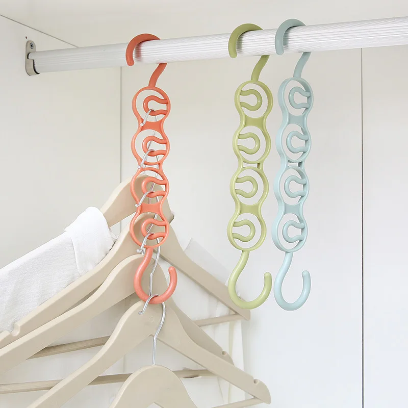 Home Multi-functional Multi-layer Wardrobe Space-saving Four-hole Hanger Storage Rack Finishing Upper and Lower Clothes Hangers