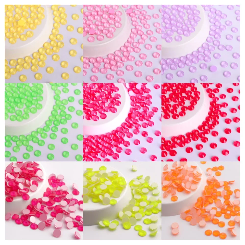 1440Pcs SS6 Multi Color Neon Non HotFix Rhinestones Glitter Crystal Nail Art Accessories Glass Rhinestones for Nail DIY Design