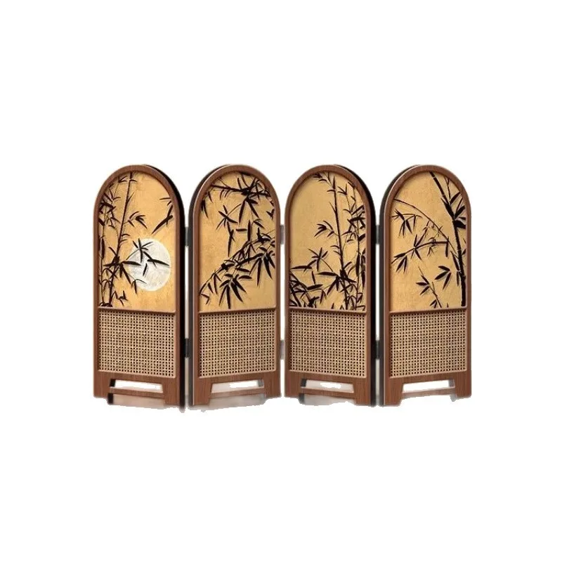 

Small screen ornament, antique bamboo, new desktop table painting, folding and folding, advanced inductance