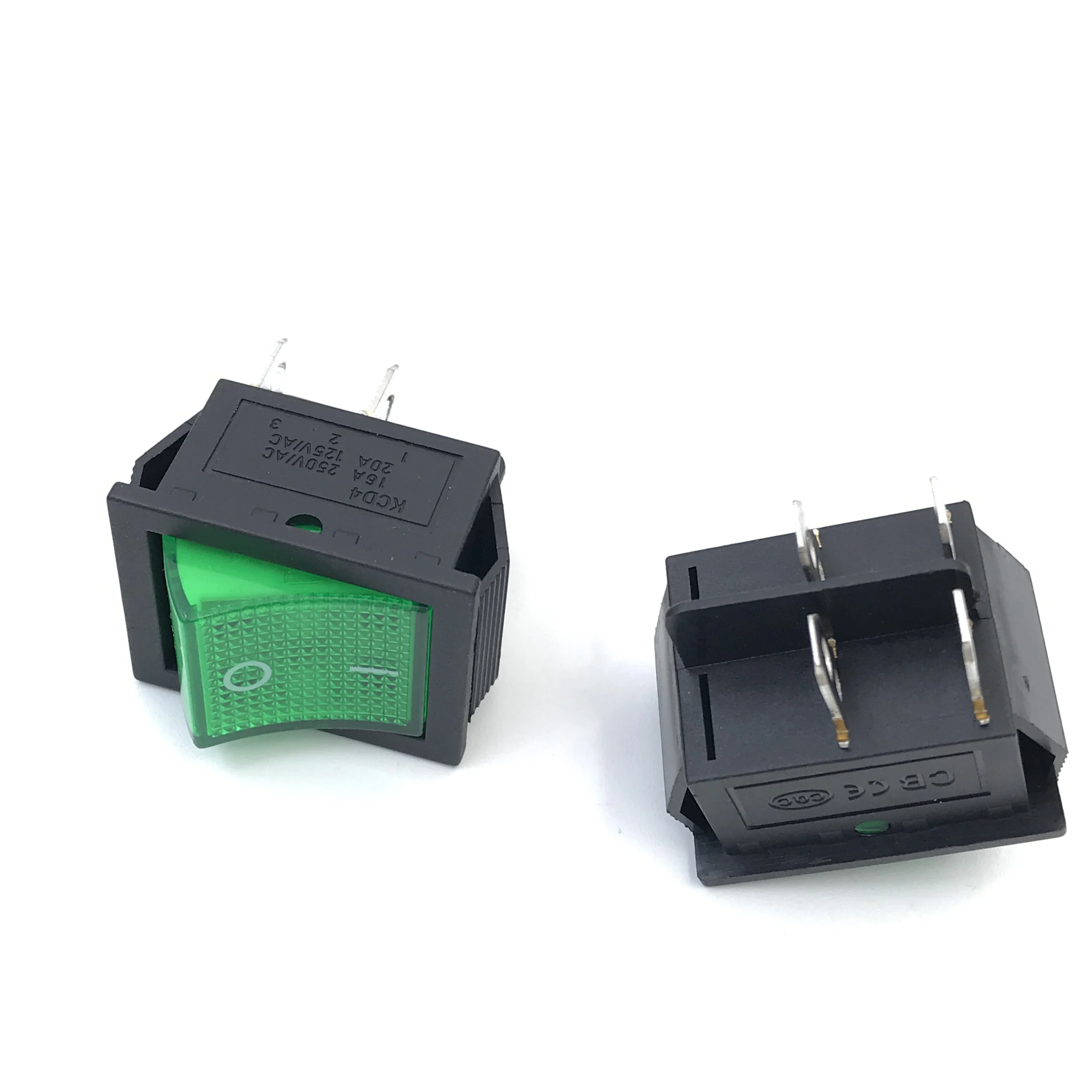 Latching Rocker Switch Power Switch I/O 4 Pins with Light 16A 250VAC 20A 125VAC KCD4