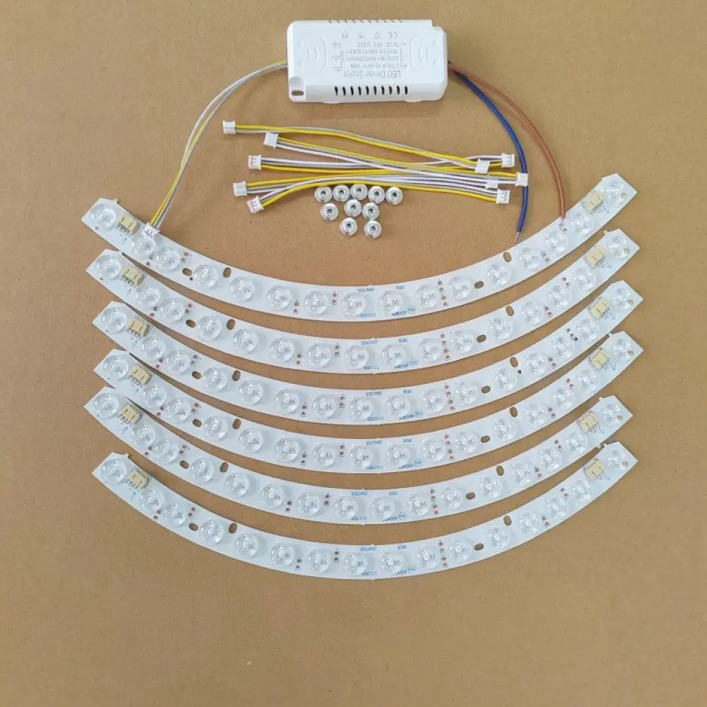 Ceiling Fan Light Replacement LED Strip Curved Lens Module High Intensity Light Source Dimmable Indoor Lamp Upgrade Kit