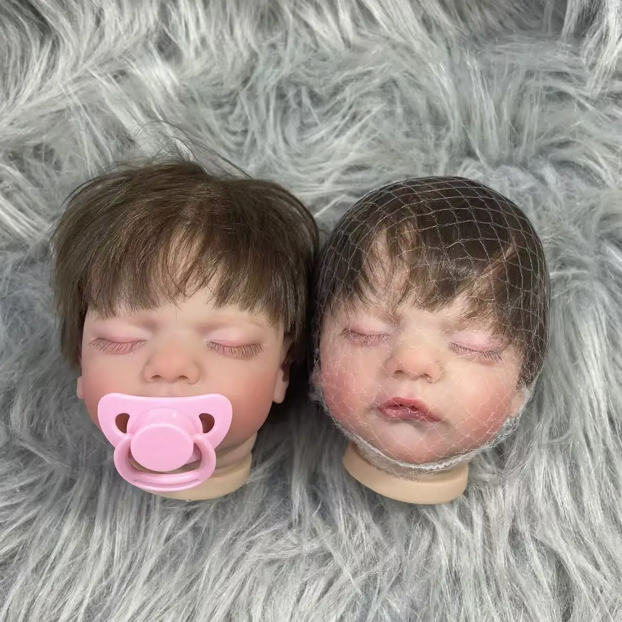 19 Inch Already Painted Reborn Doll Kits Sam With Hair Transplant Lifelike 3D Painted Skin Visible Veins Handmade Mold