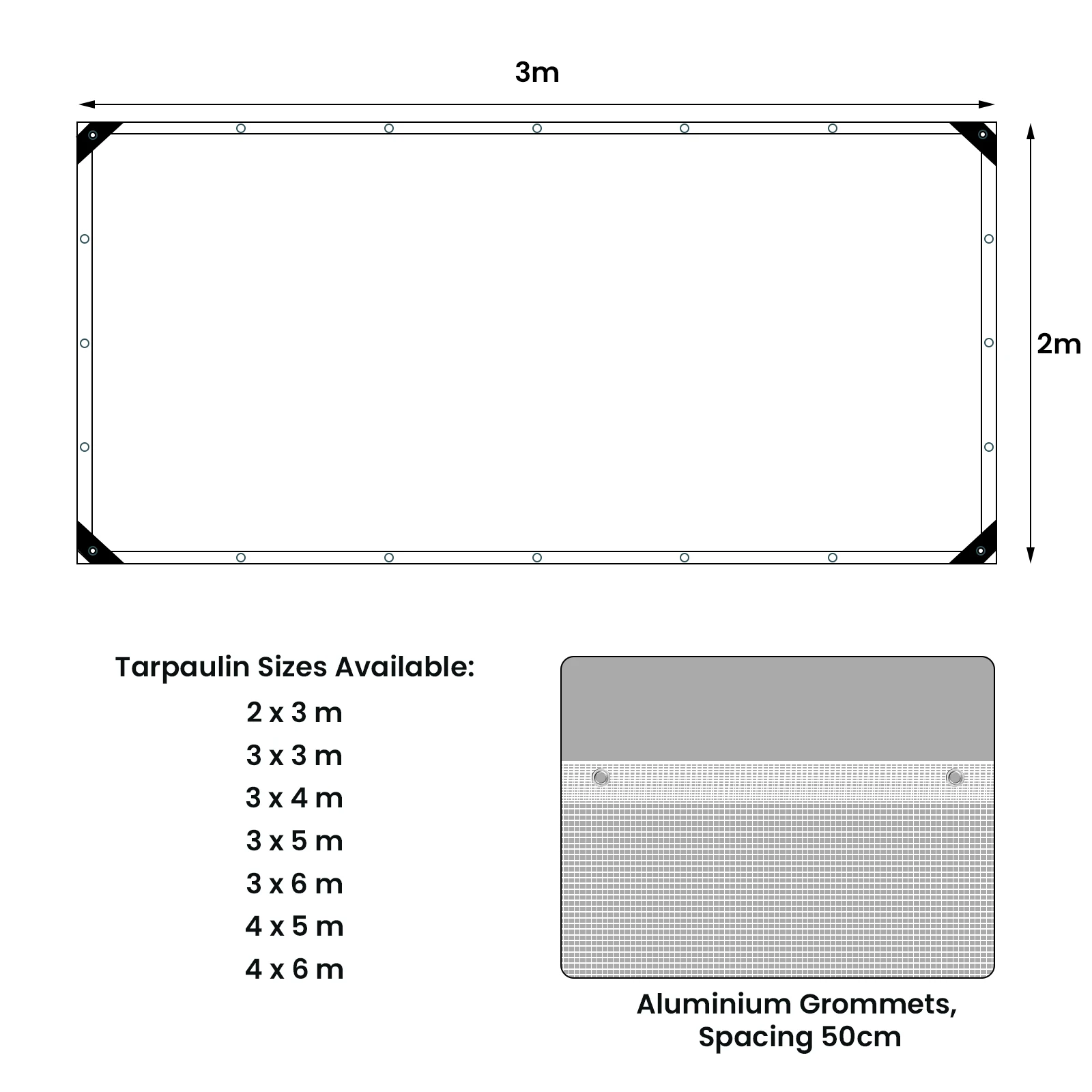 WOLTU UV-beständige, wasserdichte Stoffplane, reißfeste Schutz-Sonnensegel für Gartenmöbel, Trampolin, Feuerholz – Detail 3