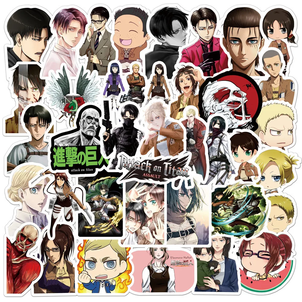 50pcs Attack on Titan Series Graffiti Stickers Suitable for Helmets Desktop Wall Decoration DIY Sticker Pack Wholesale