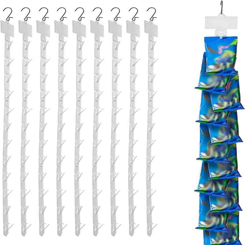 100Pcs Station Strips Hanging Display Strips with Hooks Merchandise Display Clip on Strip with Label Header for Retail Store