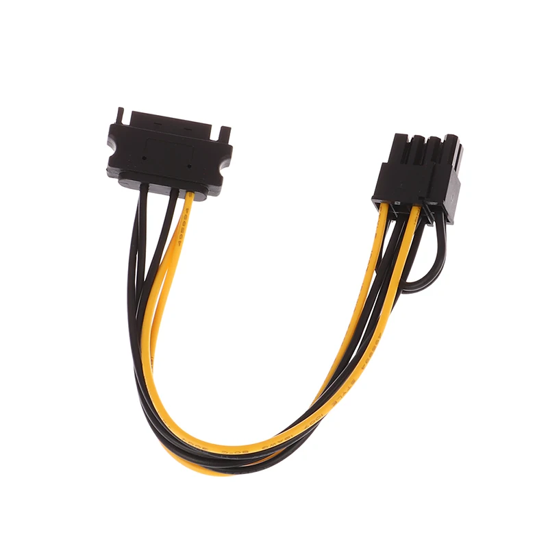 Cable de fuente de alimentación PCI-E para tarjeta gráfica, Cable SATA de 15 pines a 8 pines (6 + 2), de 20cm, 1 unidad