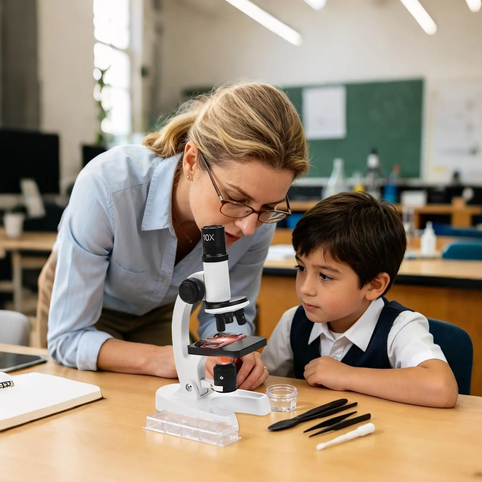 Portable Microscope For Kids Science Learning Set Geographic Junior Microscope For Birthday Projects Activities Home Classroom