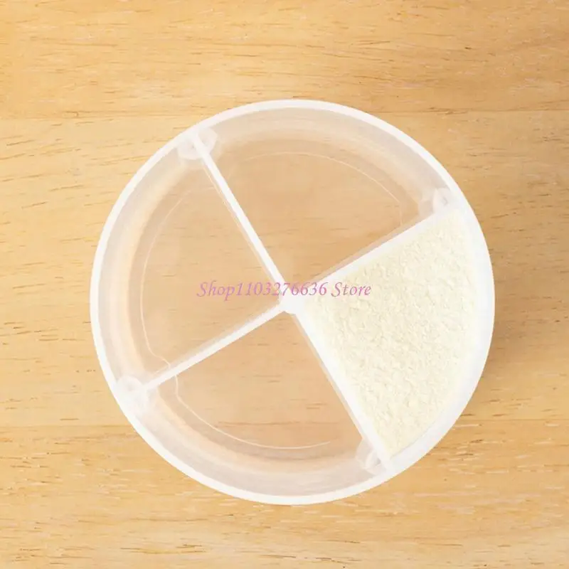 

R6FD Portable Reusable Baby Snacks Storage Box 4 Compartments Formula Dispenser