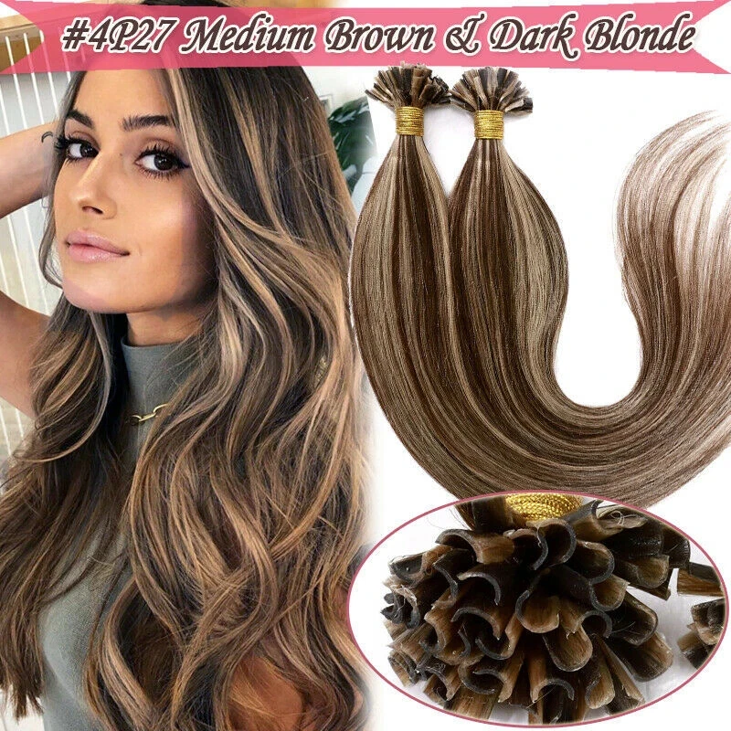 

Human Remy Hair U Tip Hair Wig Weft 22inch 100 strands Hair Piece Wholesale Color #613 P4-613