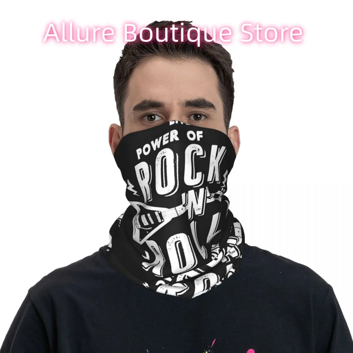 خمر روك أند رول الموسيقى باندانا غطاء الرقبة التفاف وشاح بالاكلافا ركوب الدراجات للجنسين الكبار تنفس