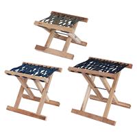 Foldable Stool Wood Sturdy Fishing Stool Easy Carrying Camping Seat Foot Rest Stool Multiuse for Beach Travel BBQ Yard Camping