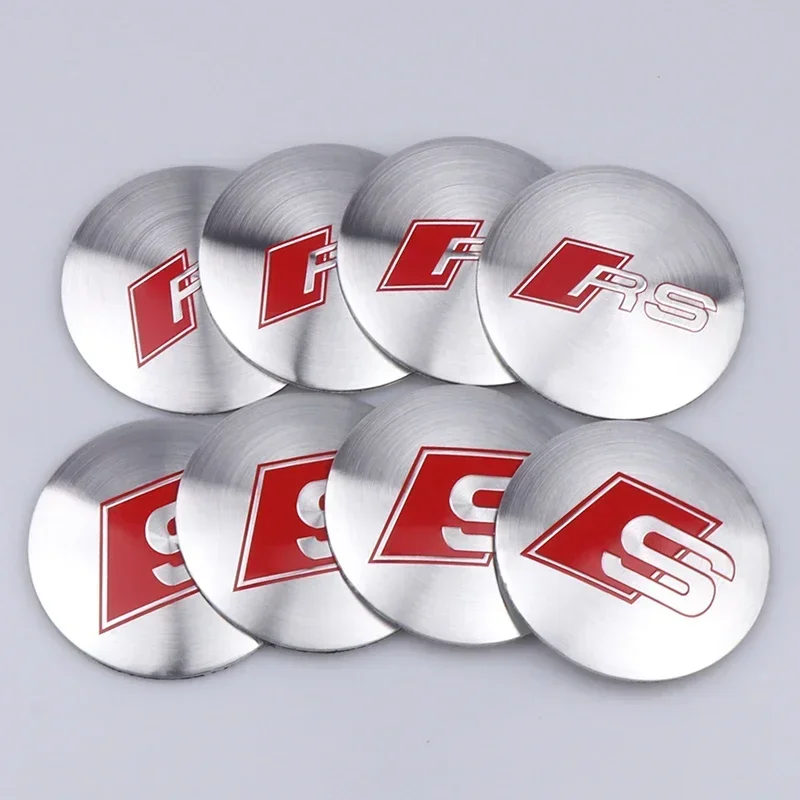 4pcs 56mm Wheel Hub Caps Sticker Car Emblem Badge Decoration for AUDI S RS A3 A4 B8 8P 8V A6 C7 A5 Q5 B7 B6 B9 Q7 A1 A7